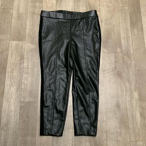 Womens Talbots Portland Faux‎ Leather Black Legging Pants